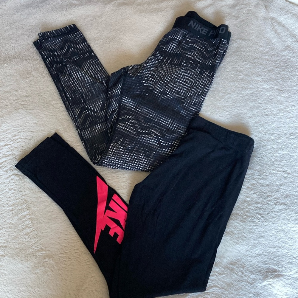 Nike Pro Black and Patterned Leggings